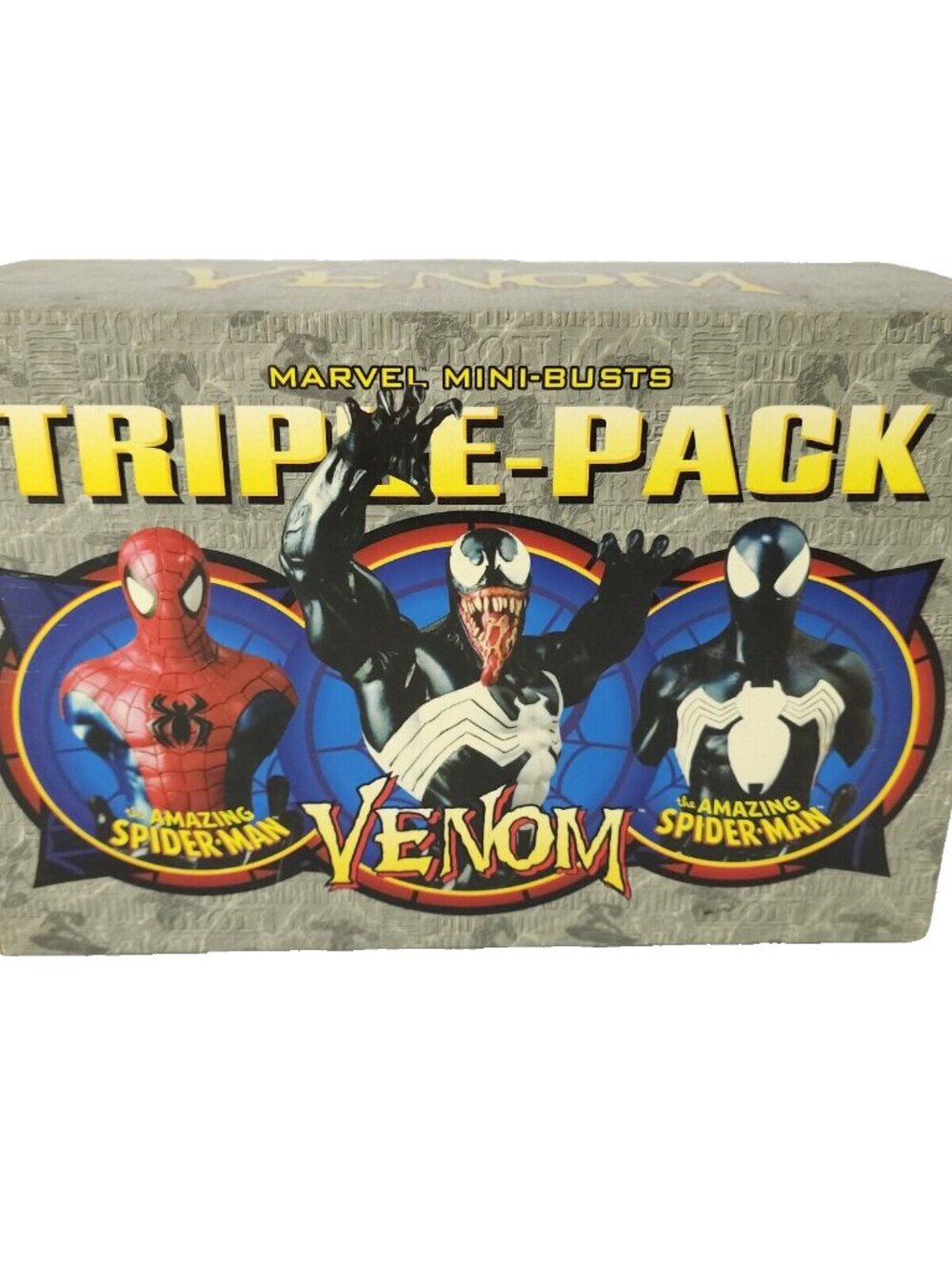 Marvel Mini Busts Triple Pack Venom Amazing Spider Man Black Suit Statue Set